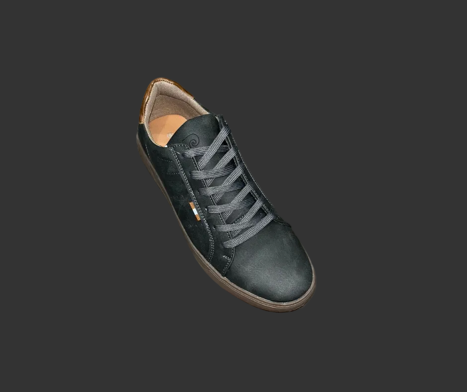 Pierre Cardin Men's Nubuck Pu padded collar detail comfort lace up - Ozzie Grey