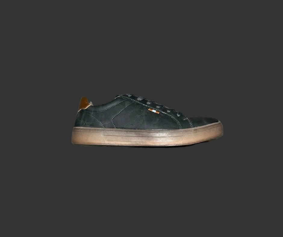 Pierre Cardin Men's Nubuck Pu padded collar detail comfort lace up - Ozzie Grey