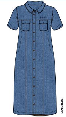 Kakiebos Ladies Classic Long Denim Dress