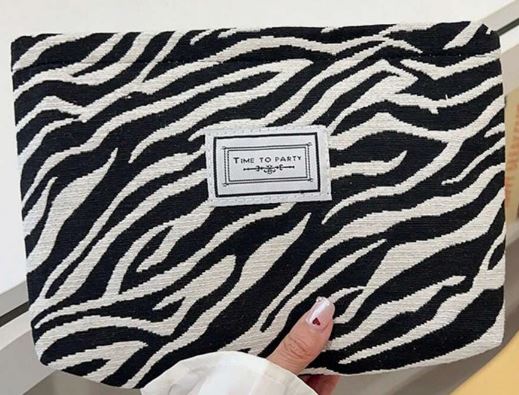 TWWC Ladies  Zebra & Leopard Print Cosmetic Bag