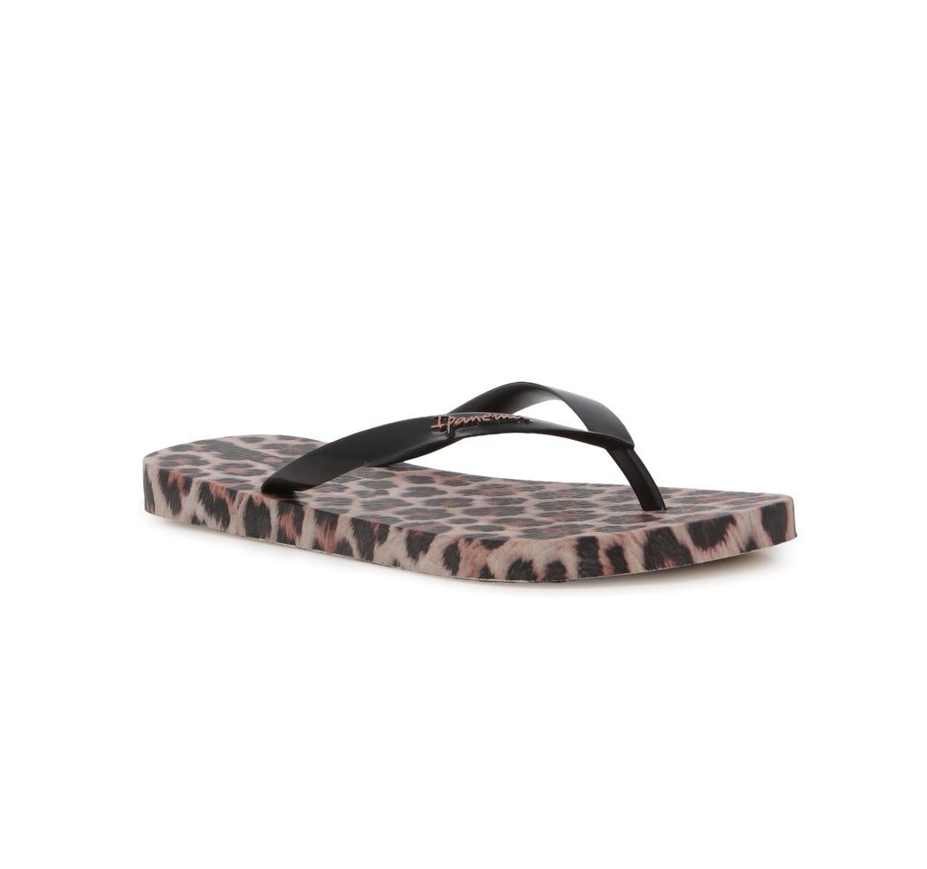 Ipaname Ladies Trendy Print Pink Black Leopard Flip Flops
