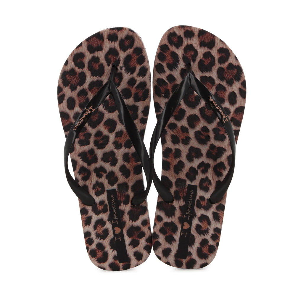 Ipaname Ladies Trendy Print Pink Black Leopard Flip Flops