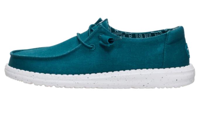 Hey Dude Wendy Stretch Canvas Deep Teal Ladies Shoes