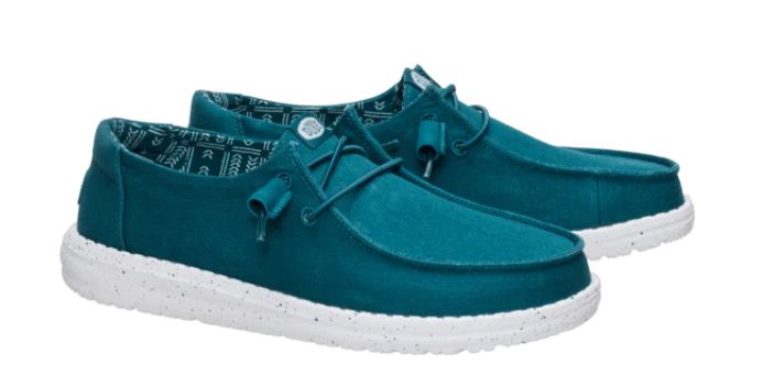 Hey Dude Wendy Stretch Canvas Deep Teal Ladies Shoes