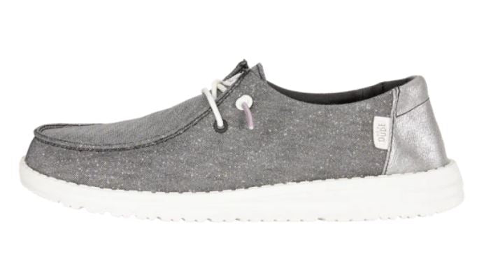 Hey Dude Wendy Metallic Sparkle Charcoal Ladies Sneaker