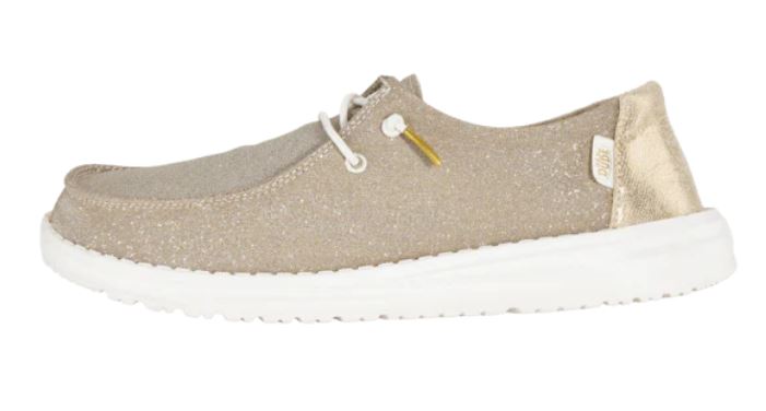 Hey Dude Wendy Sparkle Gold Ladies Sneakers