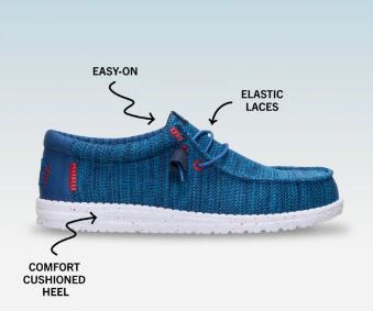 Hey Dude Wally Stretch Sox Ensign Blue/Multi Men Sneaker