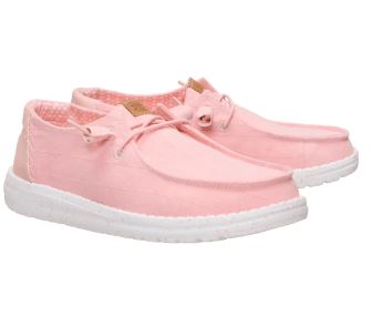 Hey Dude Wendy Chambray Grid Pale Pink Ladies Sneaker