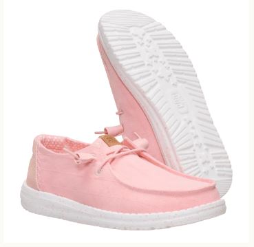 Hey Dude Wendy Chambray Grid Pale Pink Ladies Sneaker