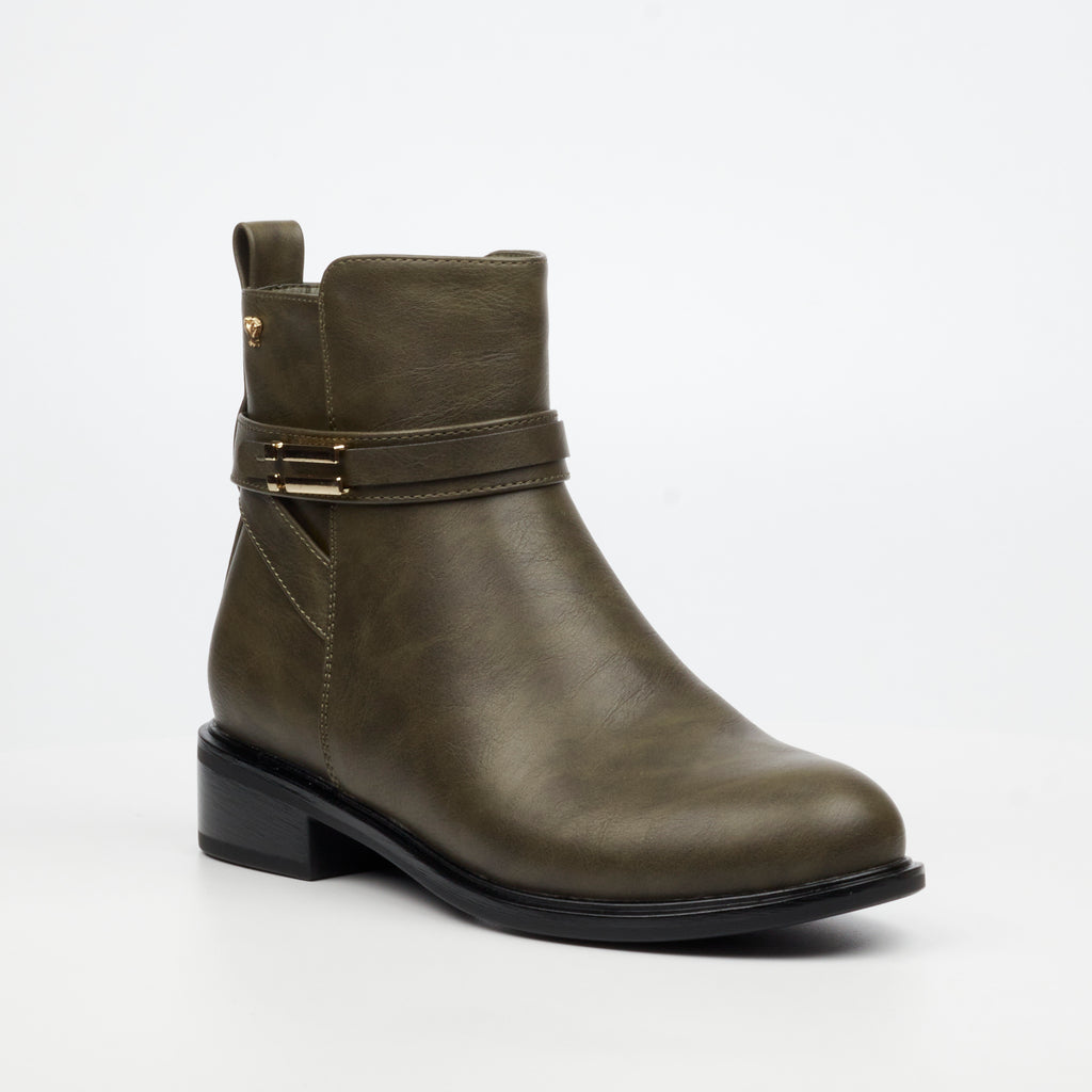 Butterfly Ladies Huda 23 Faux Leather Ankle Boot