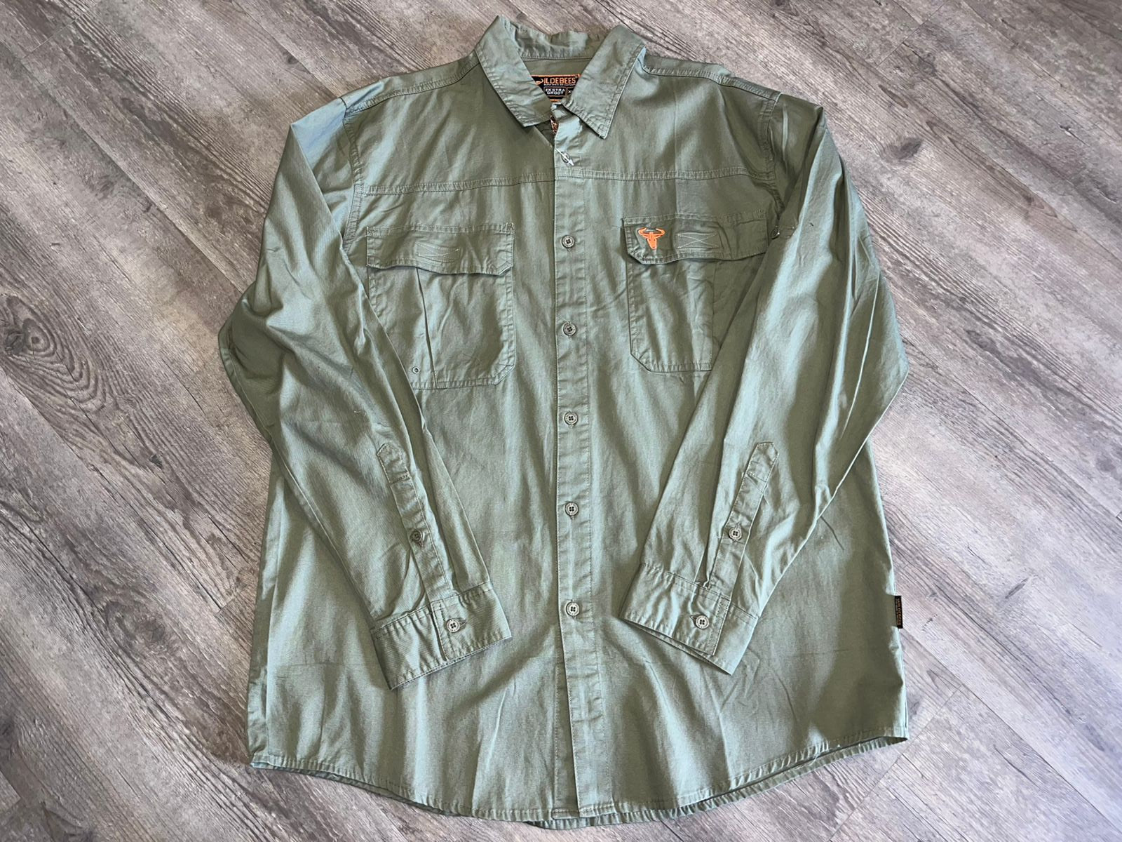 Wildebees Mens Twill Long Sleeve Sage Shirt