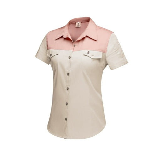 Boerboel Ladies Kalahari Shirt S/S - Stone & Blush Pink