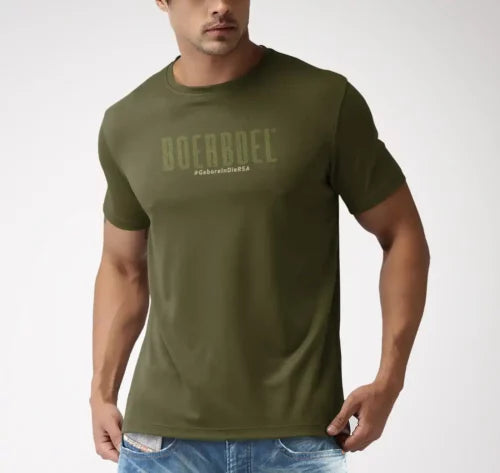 Boerboel Men's Premium T-Shirt Dot Printed Olive Green - Gebore