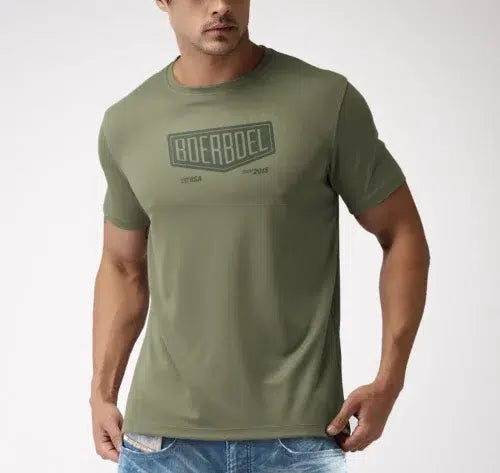 Boerboel Men's T-Shirt Mesh Print Olive 