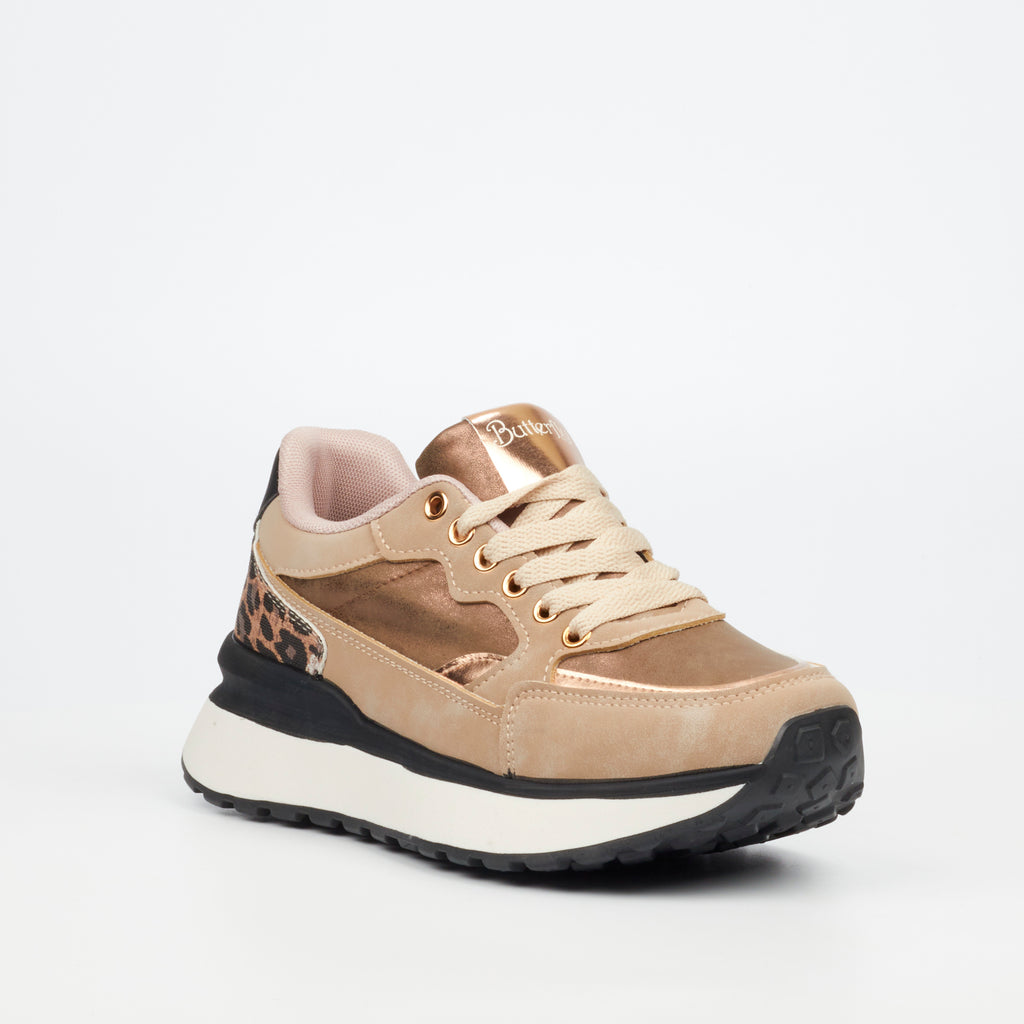 Butterfly Feet Ladies Rio 6 Faux Suede Upper Sneaker/Tekkie
