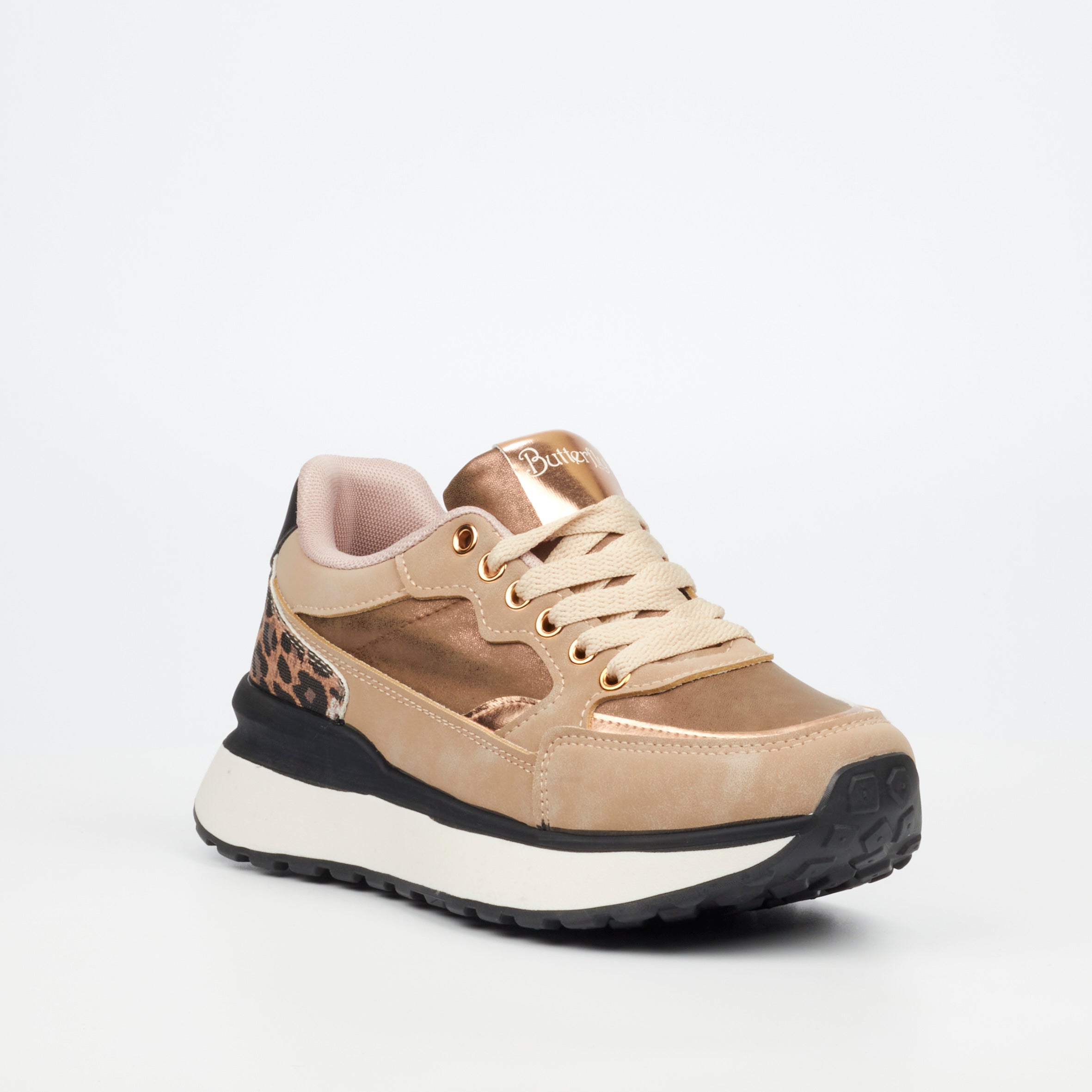 Butterfly Feet Ladies Rio 6 Faux Suede Upper Sneaker/Tekkie