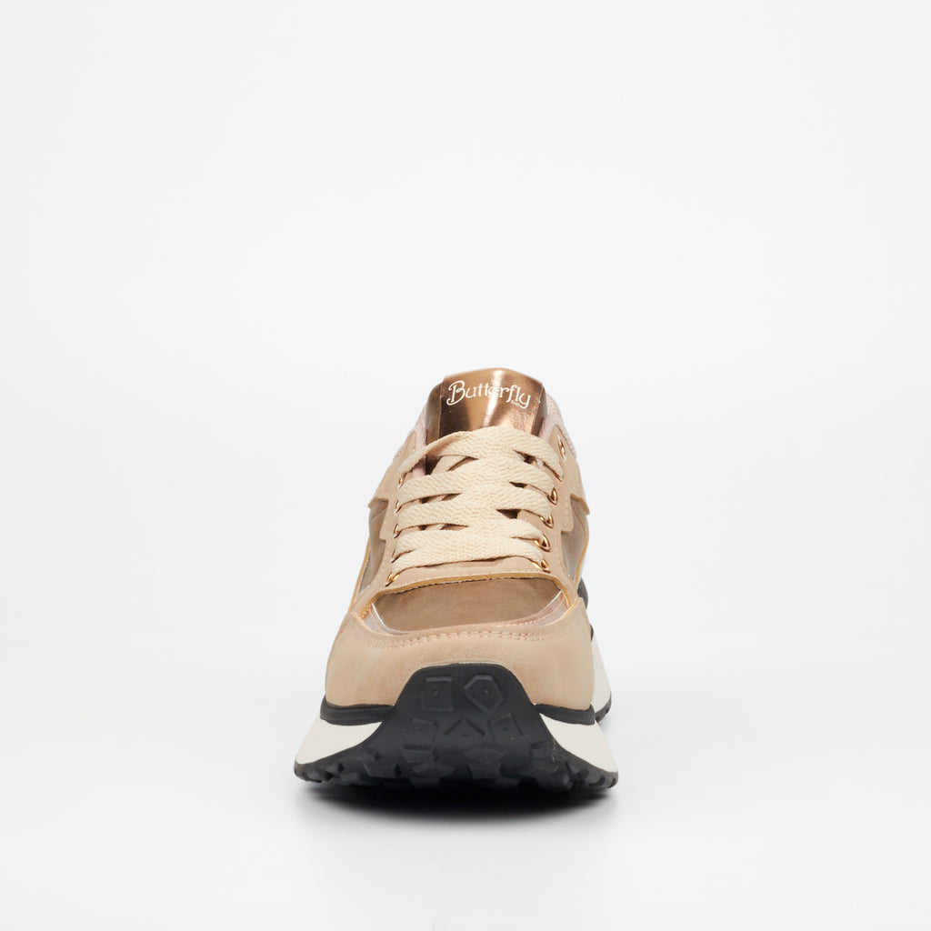 Butterfly Feet Ladies Rio 6 Faux Suede Upper Sneaker/Tekkie