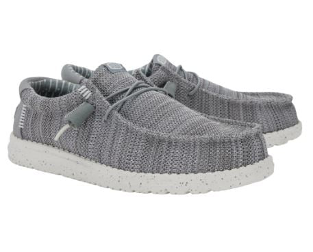 Hey Dude Wally Stretch Sox Grey Mens Sneaker
