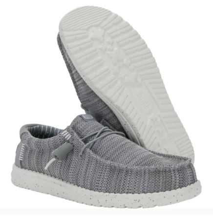 Hey Dude Wally Stretch Sox Grey Mens Sneaker