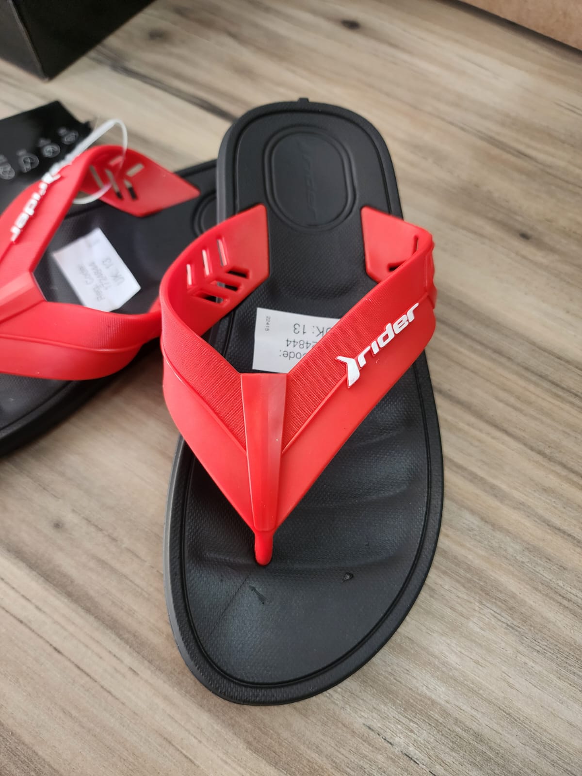 Rider Kids Thongs Black/red/white Sandals