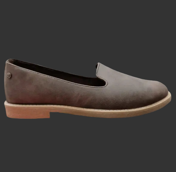 Pierre Cardin Ladies Soft nubuck Pu comfort slip on - Coffee