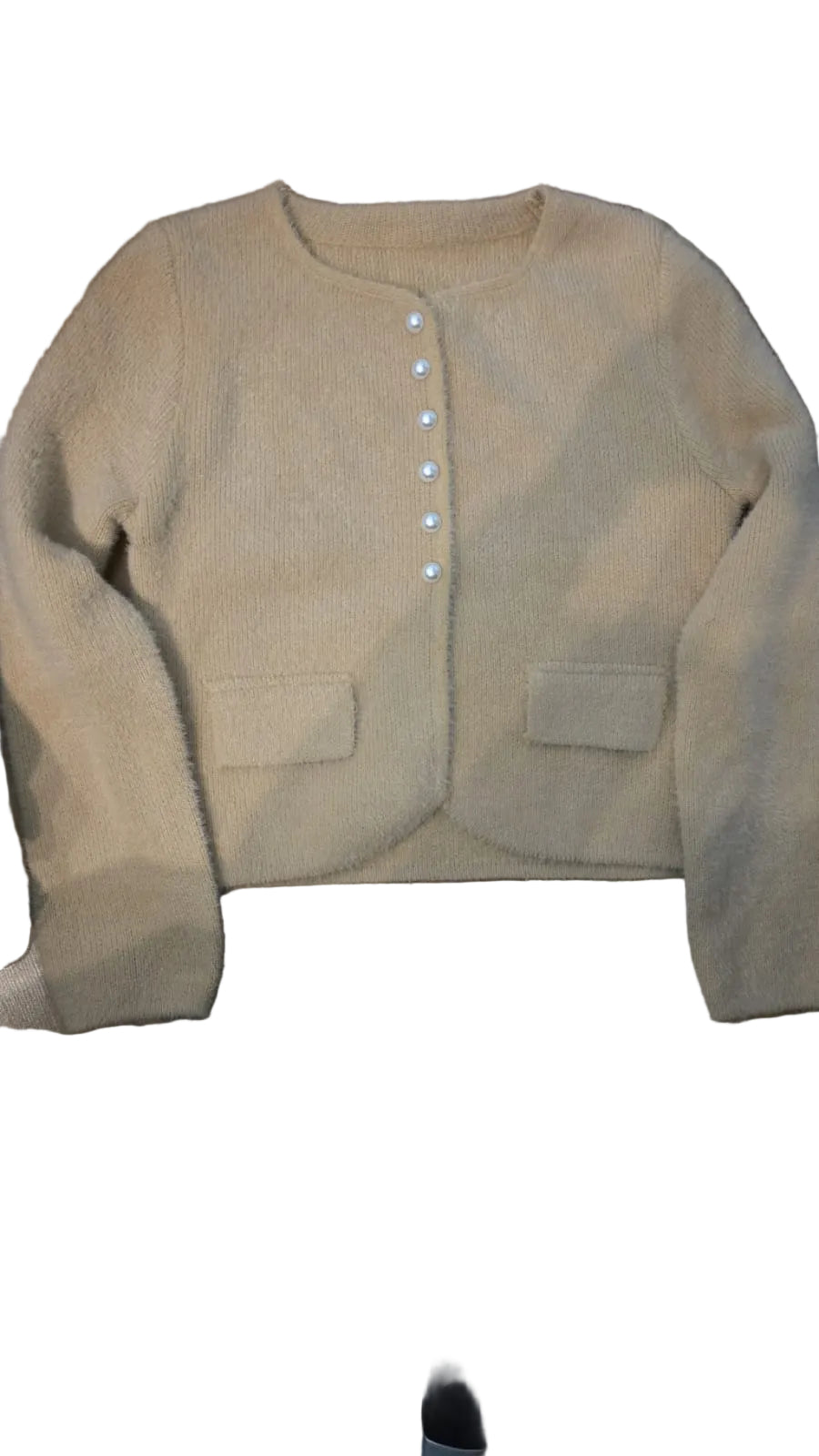 TWWC New Idol Beidge Pearl Cardigan