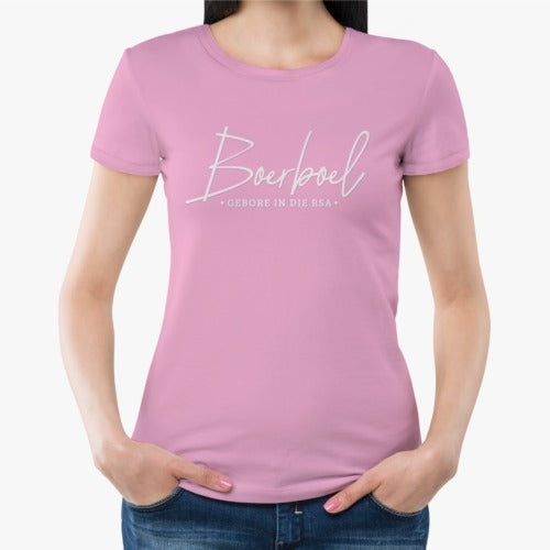 Boerboel Ladies Premium Cotton T-Shirt Printed – Light Pink