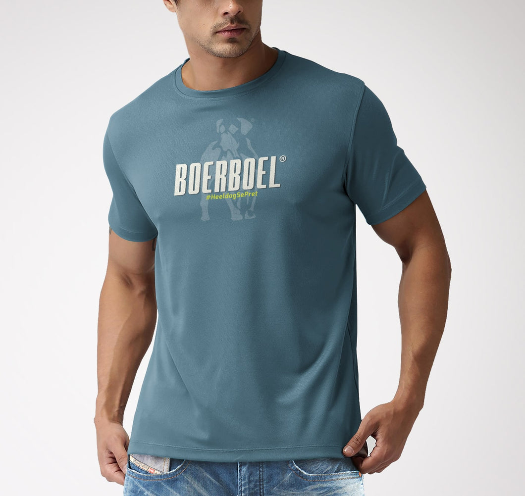 Boerboel Mens Premium Cotton T-Shirt Printed (AP) Airforce Blue