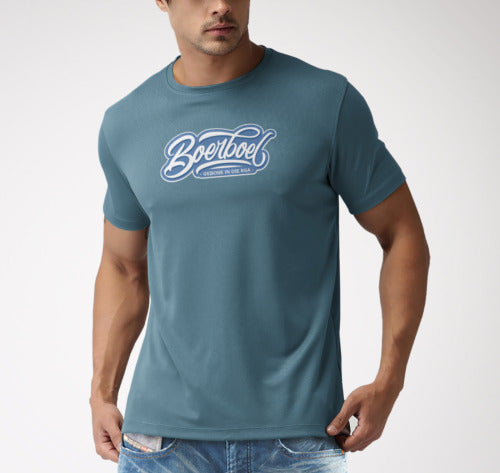 Boerboel Mens Premium Cotton T-Shirt Printed- Airforce Blue