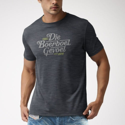 Boerboel Mens Premium Cotton T-Shirt Printed Charcoal - GEVOEL