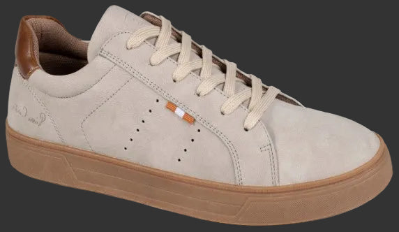 Pierre Cardin Men's Nubuck Pu padded collar detail comfort lace up - Ozzie Taupe