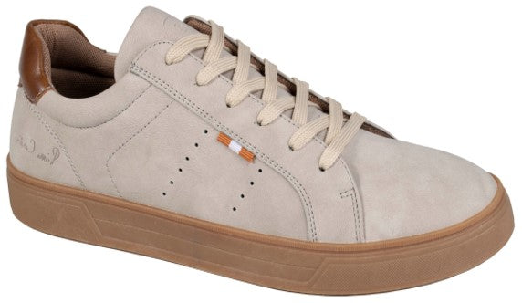 Pierre Cardin Men's Nubuck Pu padded collar detail comfort lace up - Ozzie Taupe