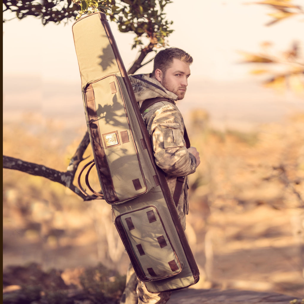 Genuine Leather & Canvas Rifle Bag