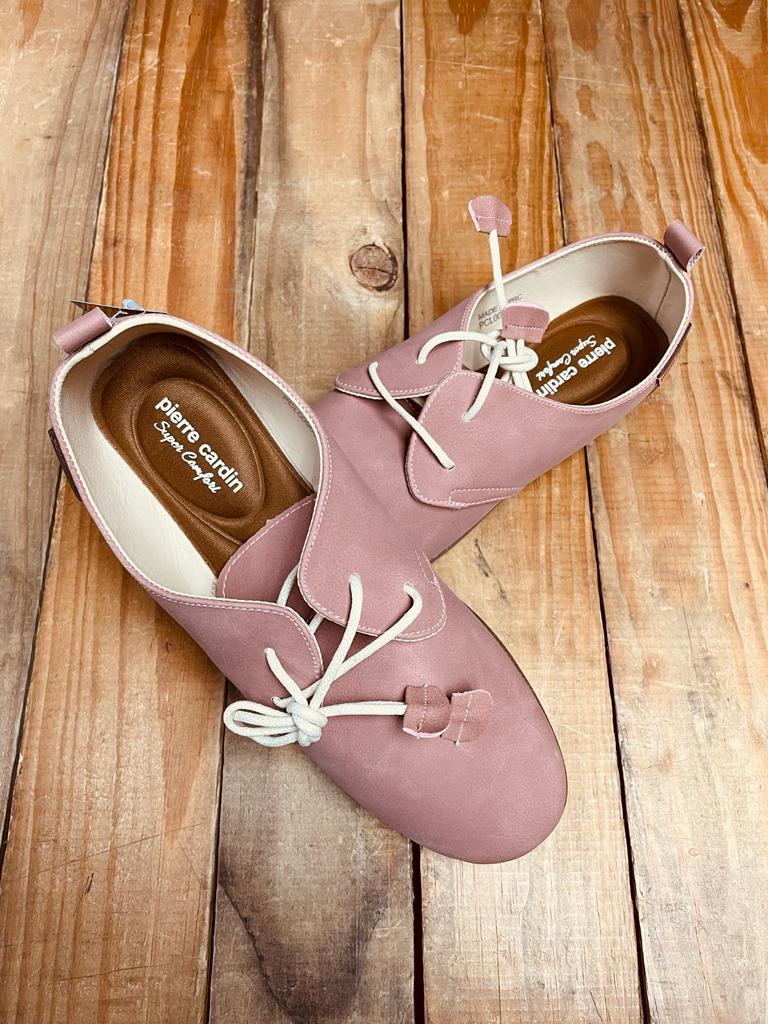 Pierre Cardin Riviera LadiesCasual - Nubuck Pu comfort lace up - Dark Pink