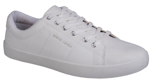 Pierre Cardin Mens Stich NuBuck Pu Comfort Lace Up White