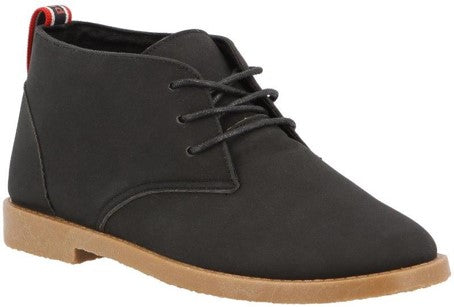 Pierre Cardin Ladies Nubuck Pu lace up comfort - Casual Boot - Black