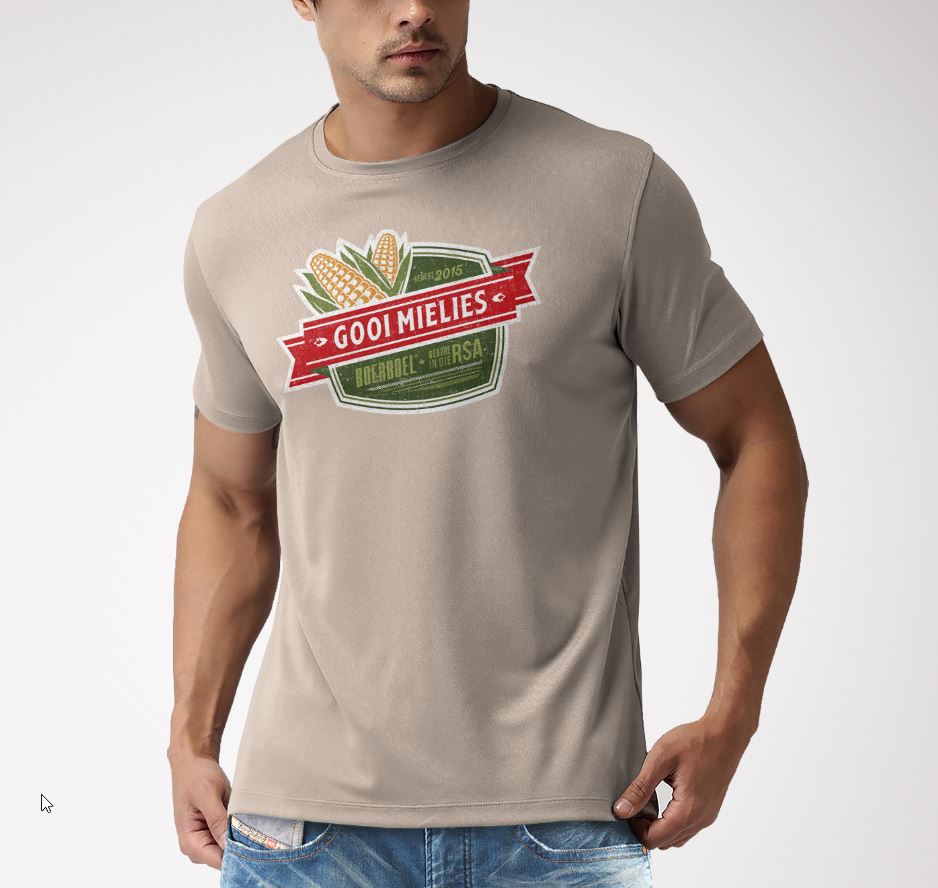 Boerboel Men's Premium Cotton T-Shirt Printed- Mielies