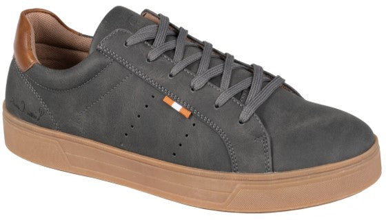 Pierre Cardin Men's Nubuck Pu padded collar detail comfort lace up - Ozzie Grey